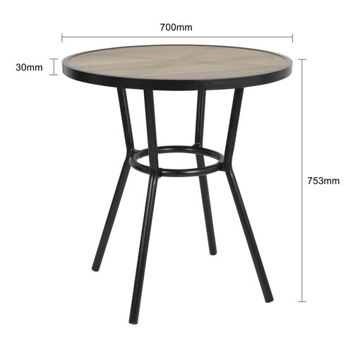 Bolero Stolik kawiarniany okrągły Ø700x(h)754 mm, Bolero DX986, czarny Bolero Stolik kawiarniany okrągły Ø700x(h)754 mm, Bolero DX986, czarny