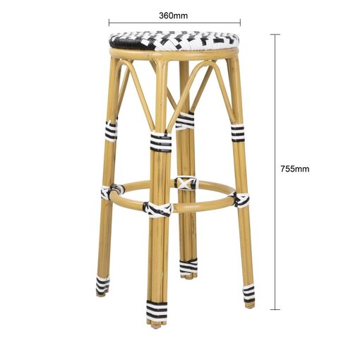 Bolero Stołek barowy w stylu francuskim 750 mm, Bolero HZ144, czarny (2 szt.)