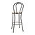 Bolero Wysokie krzesło barowe 1110 mm, Bolero DC179, szare