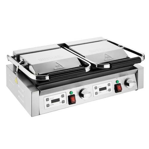 Buffalo Grill kontaktowy podwójny żeliwny, ryflowany, 3.6kW, 240V, 300°C, Buffalo CU611 Buffalo Grill kontaktowy podwójny żeliwny, ryflowany, 3.6kW, 240V, 300°C, Buffalo CU611