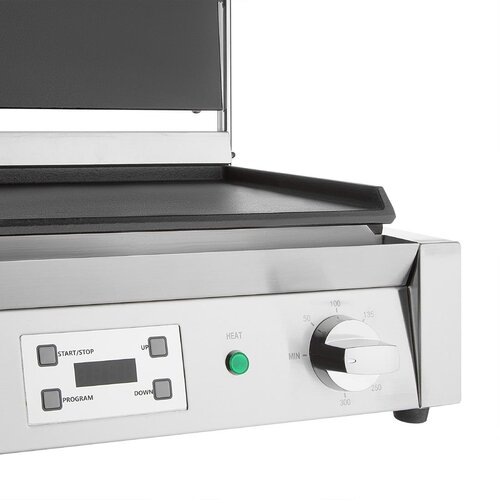 Buffalo Grill kontaktowy podwójny żeliwny, gładki, 3.6kW, 240V, 300°C, Buffalo CU610 Buffalo Grill kontaktowy podwójny żeliwny, gładki, 3.6kW, 240V, 300°C, Buffalo CU610