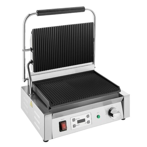 Buffalo Grill kontaktowy żeliwny, ryflowany, 2.5kW, 240V, 300°C, Buffalo CU608