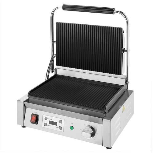 Buffalo Grill kontaktowy żeliwny, ryflowany, 2.5kW, 240V, 300°C, Buffalo CU608