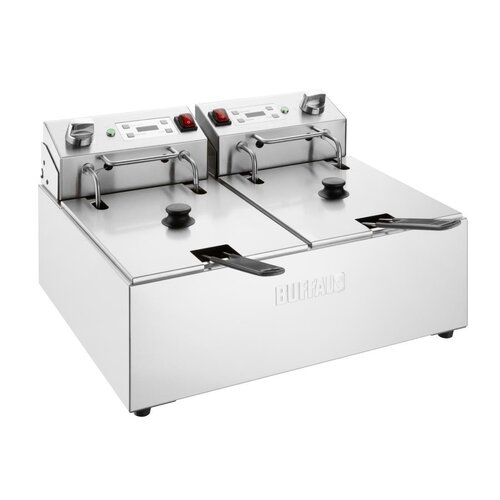 Buffalo Frytownica elektryczna 2-komorowa nastawna 10L, 5.6kW, Buffalo CU624, 240V Buffalo Frytownica elektryczna 2-komorowa nastawna 10L, 5.6kW, Buffalo CU624, 240V
