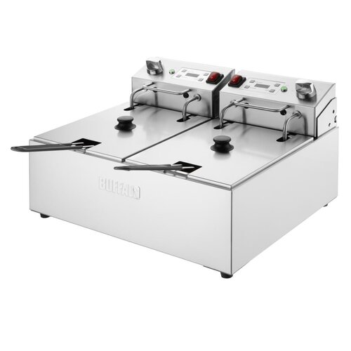 Buffalo Frytownica elektryczna 2-komorowa nastawna 10L, 5.6kW, Buffalo CU624, 240V Buffalo Frytownica elektryczna 2-komorowa nastawna 10L, 5.6kW, Buffalo CU624, 240V