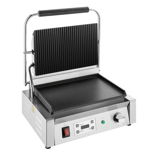 Buffalo Grill kontaktowy żeliwny, gładki/ryflowany, 2.5kW, 240V, 300°C, Buffalo CU609