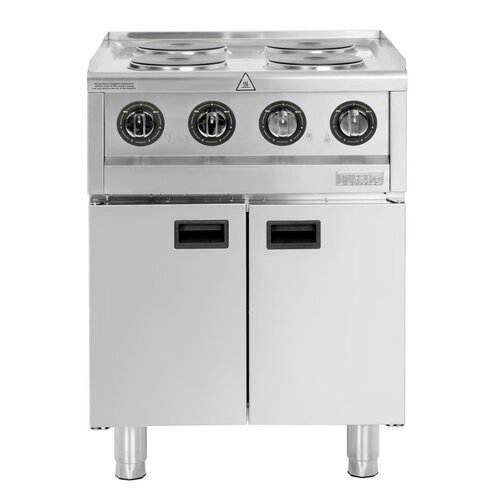 Buffalo Kuchenka indukcyjna z 4 polami grzewczymi na podstawie szafkowej 7kW, do 450°C, 400V, Buffalo SA801 Buffalo Kuchenka indukcyjna z 4 polami grzewczymi na podstawie szafkowej 7kW, do 450°C, 400V, Buffalo SA801
