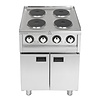 Buffalo Kuchenka indukcyjna z 4 polami grzewczymi na podstawie szafkowej 7kW, do 450°C, 400V, Buffalo SA801