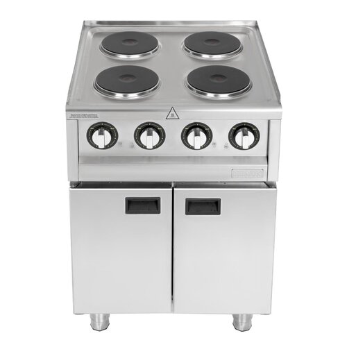 Buffalo Kuchenka indukcyjna z 4 polami grzewczymi na podstawie szafkowej 7kW, do 450°C, 400V, Buffalo SA801 Buffalo Kuchenka indukcyjna z 4 polami grzewczymi na podstawie szafkowej 7kW, do 450°C, 400V, Buffalo SA801