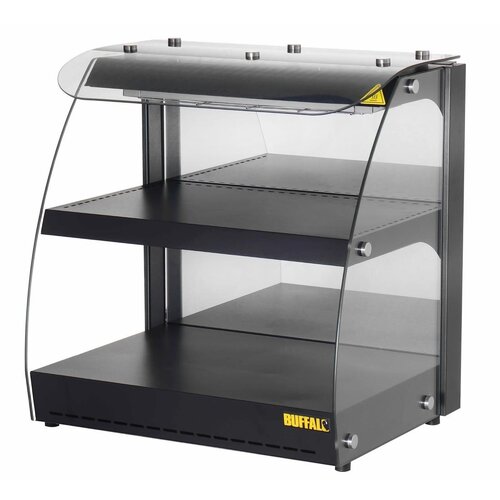 Buffalo Nablatowa witryna grzewcza 30 do 90°C, 560W, z szybą giętą Buffalo HW920, 457x625x(h)650 mm