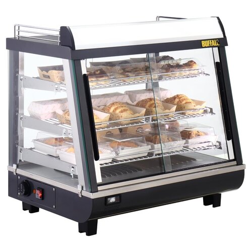 Buffalo Nablatowa witryna grzewcza 96L, 30 do 90°C, 1kW, z szybą skośną Buffalo HW927, 484x574x(h)662 mm Buffalo Nablatowa witryna grzewcza 96L, 30 do 90°C, 1kW, z szybą skośną Buffalo HW927, 484x574x(h)662 mm