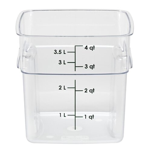 Cambro Pojemnik na żywność z miarką z poliwęglanu 3.8L, 185x185x(h)187 mm, Cambro FreshPro CU137 Cambro Pojemnik na żywność z miarką z poliwęglanu 3.8L, 185x185x(h)187 mm, Cambro FreshPro CU137