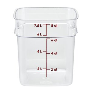 Cambro Pojemnik na żywność z miarką z poliwęglanu 7.6L, 215x215x(h)230 mm, Cambro CU139 Cambro Pojemnik na żywność z miarką z poliwęglanu 7.6L, 215x215x(h)230 mm, Cambro CU139