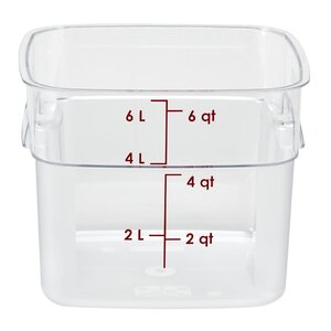 Cambro Pojemnik na żywność z miarką z poliwęglanu 5.7L, 215x215x(h)185 mm, Cambro FreshPro CU138 Cambro Pojemnik na żywność z miarką z poliwęglanu 5.7L, 215x215x(h)185 mm, Cambro FreshPro CU138