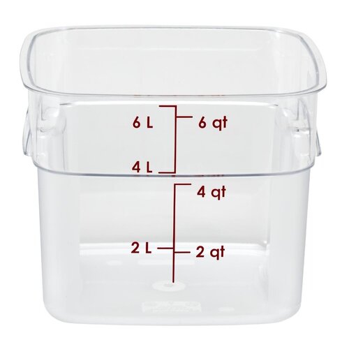 Cambro Pojemnik na żywność z miarką z poliwęglanu 5.7L, 215x215x(h)185 mm, Cambro FreshPro CU138 Cambro Pojemnik na żywność z miarką z poliwęglanu 5.7L, 215x215x(h)185 mm, Cambro FreshPro CU138