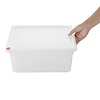 Hygiplas Pojemnik do przechowywania żywności z kolorowymi klipsami 12L, 354x325x(h)150 mm, Hygiplas HZ351 (4 szt.)