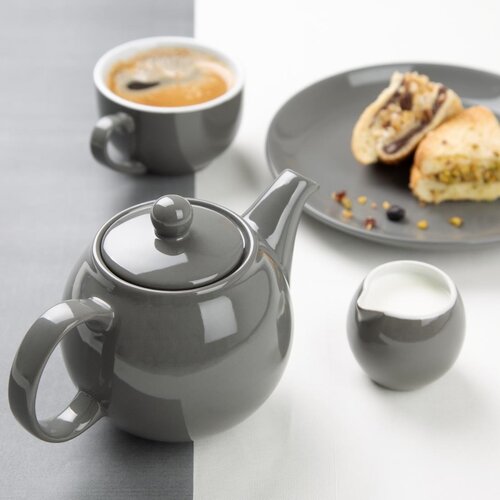 Olympia Dzbanek do herbaty 450 ml, Olympia Café HX797, porcelana, szary (2 szt.) Olympia Dzbanek do herbaty 450 ml, Olympia Café HX797, porcelana, szary (2 szt.)