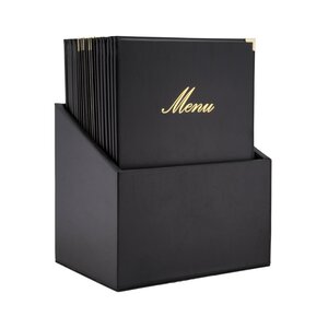 Securit 20 zestawów kart menu A4, Securit CU929, czarne