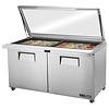 TRUE Stół chłodniczy sałatkowy 2-drzwiowy 24x 1/6 GN, 338L, 0 do 5°C, ze szklaną pokrywą, True FB013, 884x1532x(h)967 mm