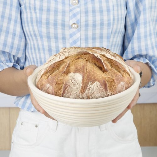 Vogue Kosz okrągły z rattanu 1.717L, Ø220x(h)80 mm, Vogue FT839, kremowy