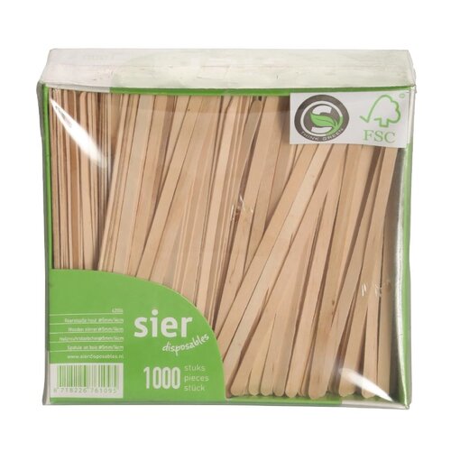 Sier Disposables Biodegradowalne drewniane mieszadła 140 mm, Sier Disposables HZ715 (1000 szt.) Sier Disposables Biodegradowalne drewniane mieszadła 140 mm, Sier Disposables HZ715 (1000 szt.)