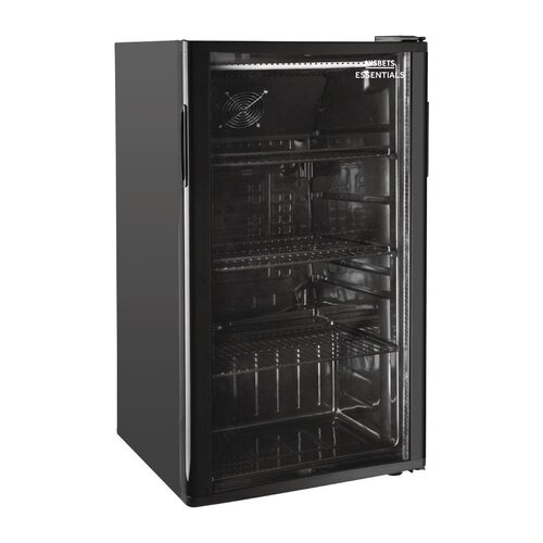 Nisbets Essentials Chłodziarka barowa z drzwiami uchylnymi 92L, 0 do 10°C, Nisbets Essentials DB303, czarna Nisbets Essentials Chłodziarka barowa z drzwiami uchylnymi 92L, 0 do 10°C, Nisbets Essentials DB303, czarna