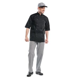 Chaud Devant Koszula kucharska z krótkim rękawem Chaud Devant Hilton Poco B508-XXL rozmiar: XXL czarna Chaud Devant Koszula kucharska z krótkim rękawem Chaud Devant Hilton Poco B508-XXL rozmiar: XXL czarna