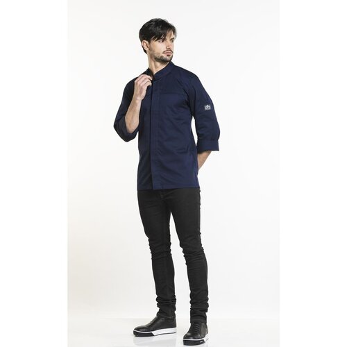 Chaud Devant Koszula kucharska z rękawem 3/4 Chaud Devant Salerno BA021-XL rozmiar: XL niebieska