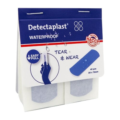 Detectaplast Plastry elastyczne wodoodporne 25x72 mm, Detectaplast GP593 (100 szt.) Detectaplast Plastry elastyczne wodoodporne 25x72 mm, Detectaplast GP593 (100 szt.)