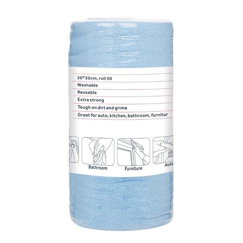 Nisbets Essentials Ścierki z mikrofibry w rolce 300x300 mm, niebieskie, Nisbets Essentials HA817 (50 szt.) Nisbets Essentials Ścierki z mikrofibry w rolce 300x300 mm, niebieskie, Nisbets Essentials HA817 (50 szt.)