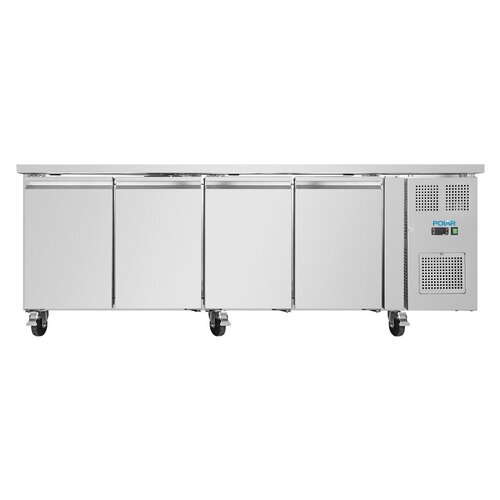Polar Refrigeration  Stół chłodniczy 4-drzwiowy 393L, 1/1 GN, od -2 do 8°C, Polar U-Series UA049, 700x2230x(h)850 mm, agregat boczny Polar Refrigeration  Stół chłodniczy 4-drzwiowy 393L, 1/1 GN, od -2 do 8°C, Polar U-Series UA049, 700x2230x(h)850 mm, agregat boczny