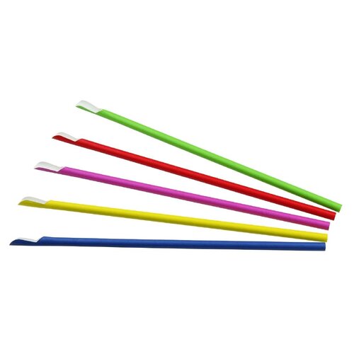 Sier Disposables Zestaw kolorowych słomek papierowych do koktajli 250 mm, Sier Disposables HU497 Sier Disposables Zestaw kolorowych słomek papierowych do koktajli 250 mm, Sier Disposables HU497