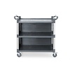 AmerBox Wózek kelnerski 3-półkowy z polipropylenu z tylnym panelem, AmerBox, 1010x500x(h)960mm