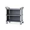 AmerBox Wózek kelnerski 3-półkowy z polipropylenu z tylnym panelem, AmerBox, 1010x500x(h)960mm