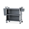 AmerBox Wózek kelnerski 3-półkowy z polipropylenu z tylnym panelem, AmerBox, 1010x500x(h)960mm