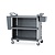 AmerBox Wózek kelnerski 3-półkowy z polipropylenu z tylnym panelem, AmerBox, 1010x500x(h)960mm