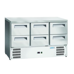 Arktic Stół chłodniczy z 6 szufladami 368 L, Arktic 236772, 700x1365x(h)855 mm, agregat dolny Arktic Stół chłodniczy z 6 szufladami 368 L, Arktic 236772, 700x1365x(h)855 mm, agregat dolny