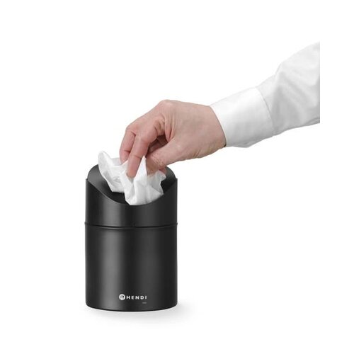Hendi Śmietniczka stołowa 1.2 L, ze stali z obrotową pokrywą, Hendi 440773, czarna Hendi Śmietniczka stołowa 1.2 L, ze stali z obrotową pokrywą, Hendi 440773, czarna