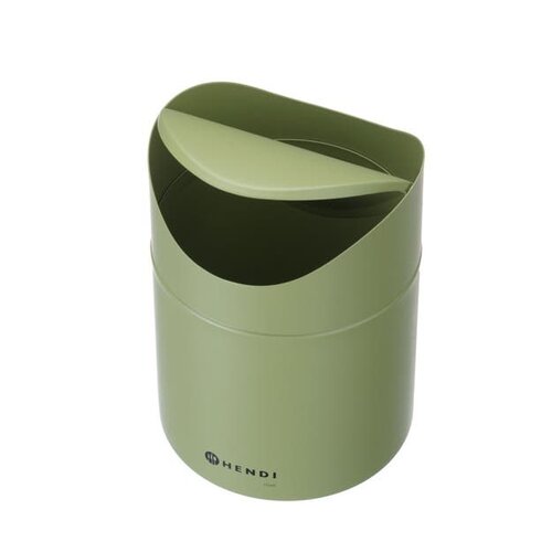 Hendi Śmietniczka stołowa 1.2 L, ze stali z obrotową pokrywą, Hendi 440780, zielona Hendi Śmietniczka stołowa 1.2 L, ze stali z obrotową pokrywą, Hendi 440780, zielona