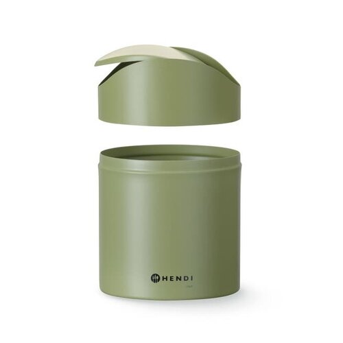 Hendi Śmietniczka stołowa 1.2 L, ze stali z obrotową pokrywą, Hendi 440780, zielona Hendi Śmietniczka stołowa 1.2 L, ze stali z obrotową pokrywą, Hendi 440780, zielona