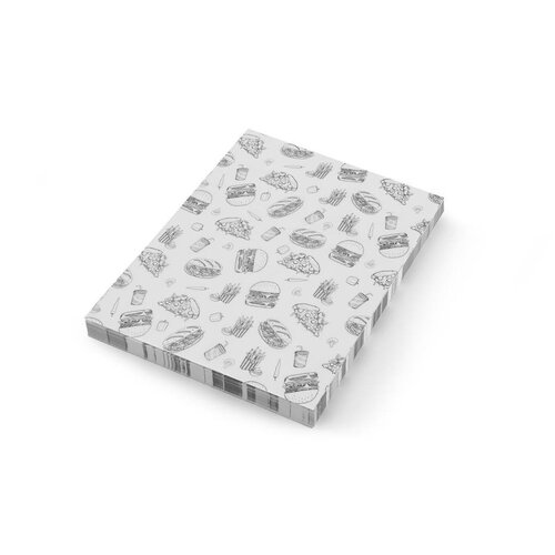 Hendi Papier pergaminowy "Fast Food" 200x250 mm, Hendi 678268, czarno-biały (500 szt.) Hendi Papier pergaminowy "Fast Food" 200x250 mm, Hendi 678268, czarno-biały (500 szt.)