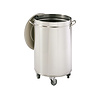 Edenox 50 L Round Stainless Steel Pedal Bin with Wheels, Lift Lid, 50 L Edenox 50 L Round Stainless Steel Pedal Bin with Wheels, Lift Lid, 50 L