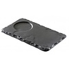 REVOL Slate-effect ceramic saucer with one insert, matt slate style color Basalt Saucer With Indent line REVOL