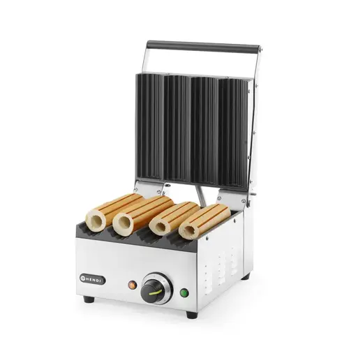 Hendi Grill kontaktowy do Hot-Dog pojedyńczy żeliwny, 385 x 285 mm, 1,8 kW, do 300°C, Hendi 263594