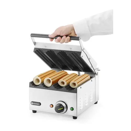 Hendi Grill kontaktowy do Hot-Dog pojedyńczy żeliwny, 385 x 285 mm, 1,8 kW, do 300°C, Hendi 263594