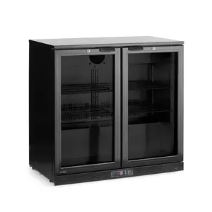 Arktic Bar cooler with 2 swing doors, 0 °C to 10 °C, 158 L, black
