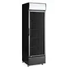 Arktic Ventilated glass freezer cabinet 254 L, 0 to 10°C, Hendi 236932, 578x605x(h)1980 mm, bottom unit, black
