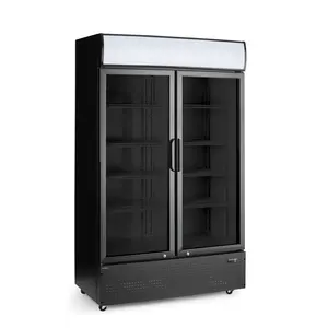 Arktic Szafa chłodnicza 2-drzwiwa przeszklona 512 L, 0 do 10°C, Arktic 236949, 1120x585x(h)1900 mm, agregat dolny, czarna