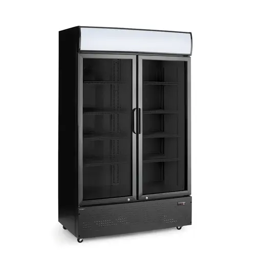 Arktic Szafa chłodnicza 2-drzwiowa przeszklona 512 L, 0 do 10°C, Arktic 236949, 1120x585x(h)1900 mm, agregat dolny, czarna