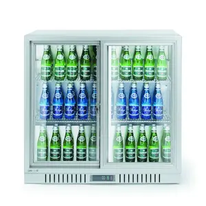 Arktic Bar cooler with 2 sliding doors 150L, 0 to 10°C, Arktic 236918, 160W, silver